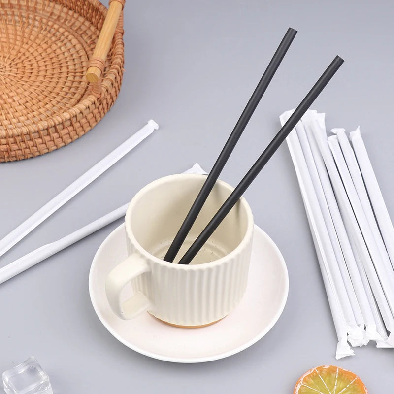 SUSU 100Pcs Drinking Straws Plastique Straws Single Piece Paper Packaging Rietjes Flexible Party Kitchen Beverage Straws Oasis Select