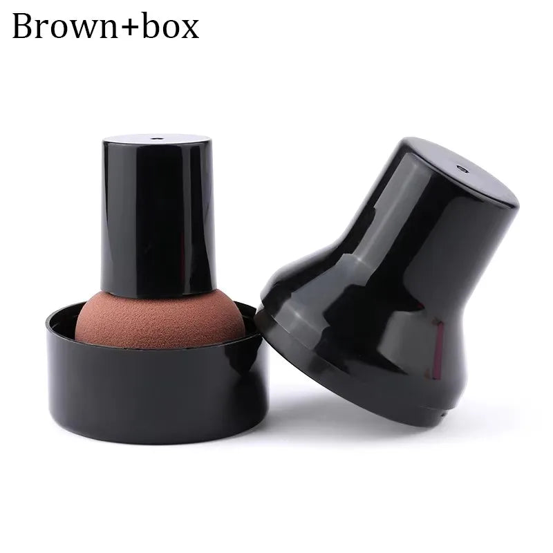 1/2pcs Color Mushroom Head Cosmetic Puff With Protective Cap Loose Powder Foundation Puff Air Cushion Sponge Makeup Egg Makeup Oasis Select 1pcs Coffee with box