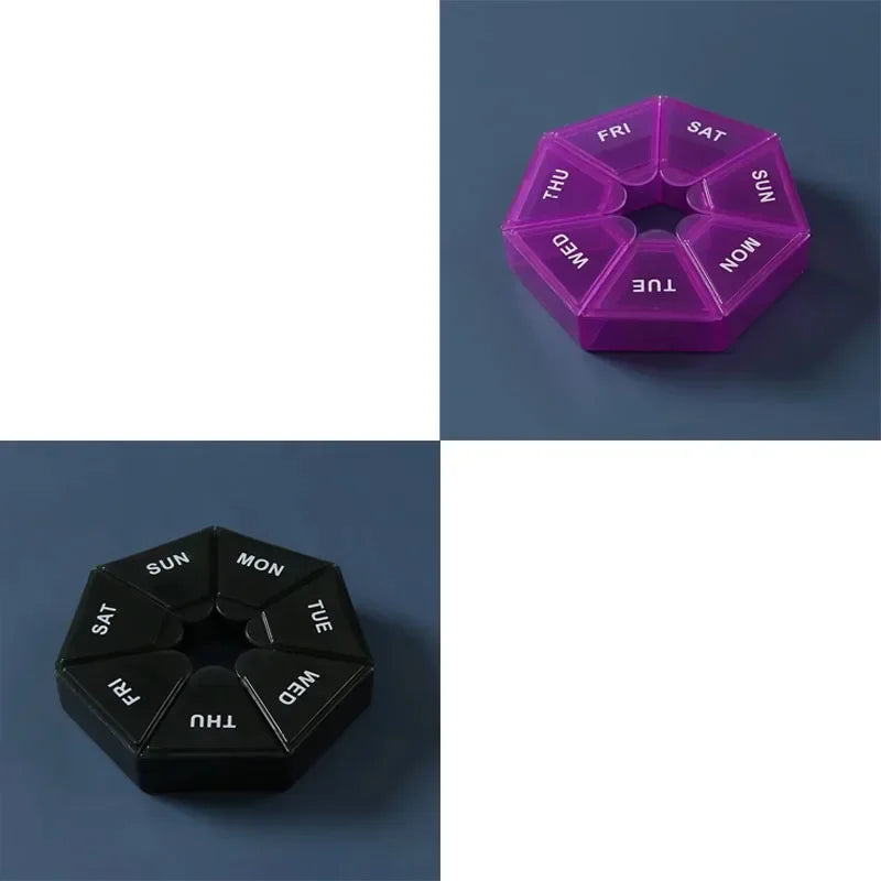 1/2/3pcs Portable Mini Seven Days Small Pill Box One Week Seven Days A Week Pill Organizers Multifunctional Medicine Case Oasis Select 2pcs-MIX 2