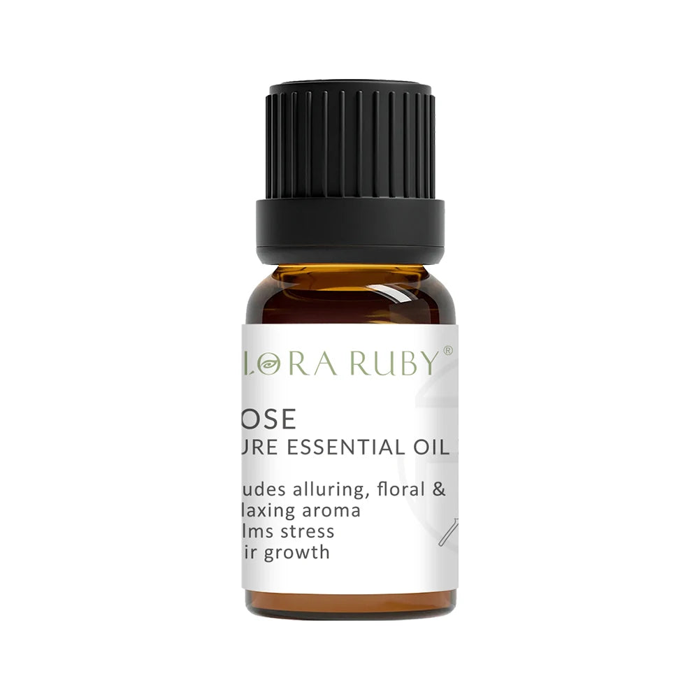 10ml Pure Natural Plant Essential Oil Lavender Jasmine Eucalyptus Rosemary， For Diffuser，Humidifier，Candle Making Oasis Select ROSE 10ml
