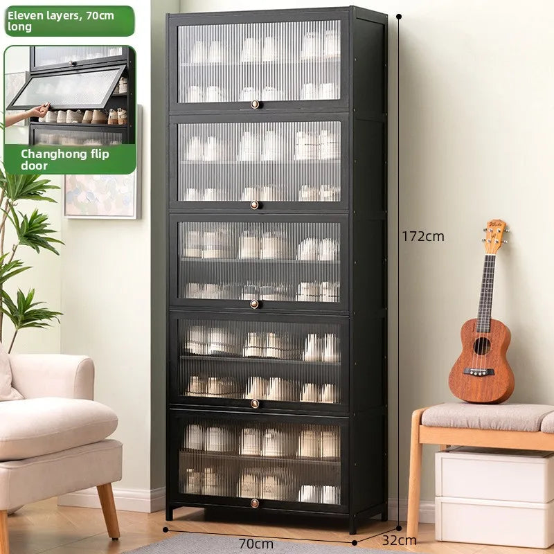 Shoe cabinet storage rack household modern door large capacity simple space saving ultra-thin solid wood Oasis Select Eleventh floor 70
