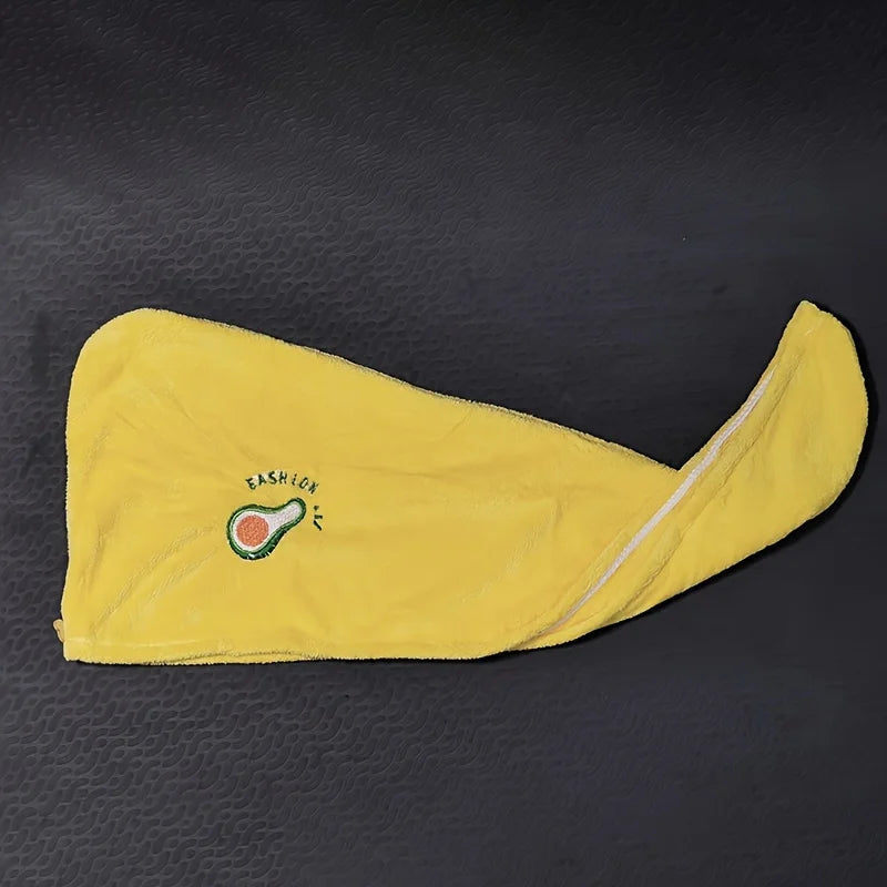 1pc Quickly Dry Hair Hat Super Absorbent Soft Bathroom Women Head Towels Girls Cute Hair Towel Hair Dry Wrap Bonnets Oasis Select YELLOW