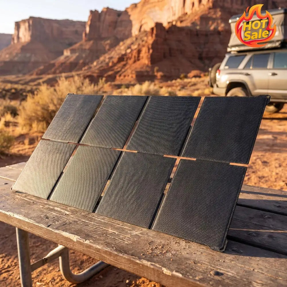 8Folds Sun-Powered Panels with USB-A and USB-C Ports Monocrystalline Silicon Solaring Chargers IPX6 Waterproof for Camping Light Oasis Select