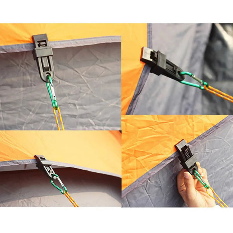 10/20/30pcs outdoor tent clips, curtain clips, multifunctional windproof fixing clips, outdoor guy rope buckles Oasis Select