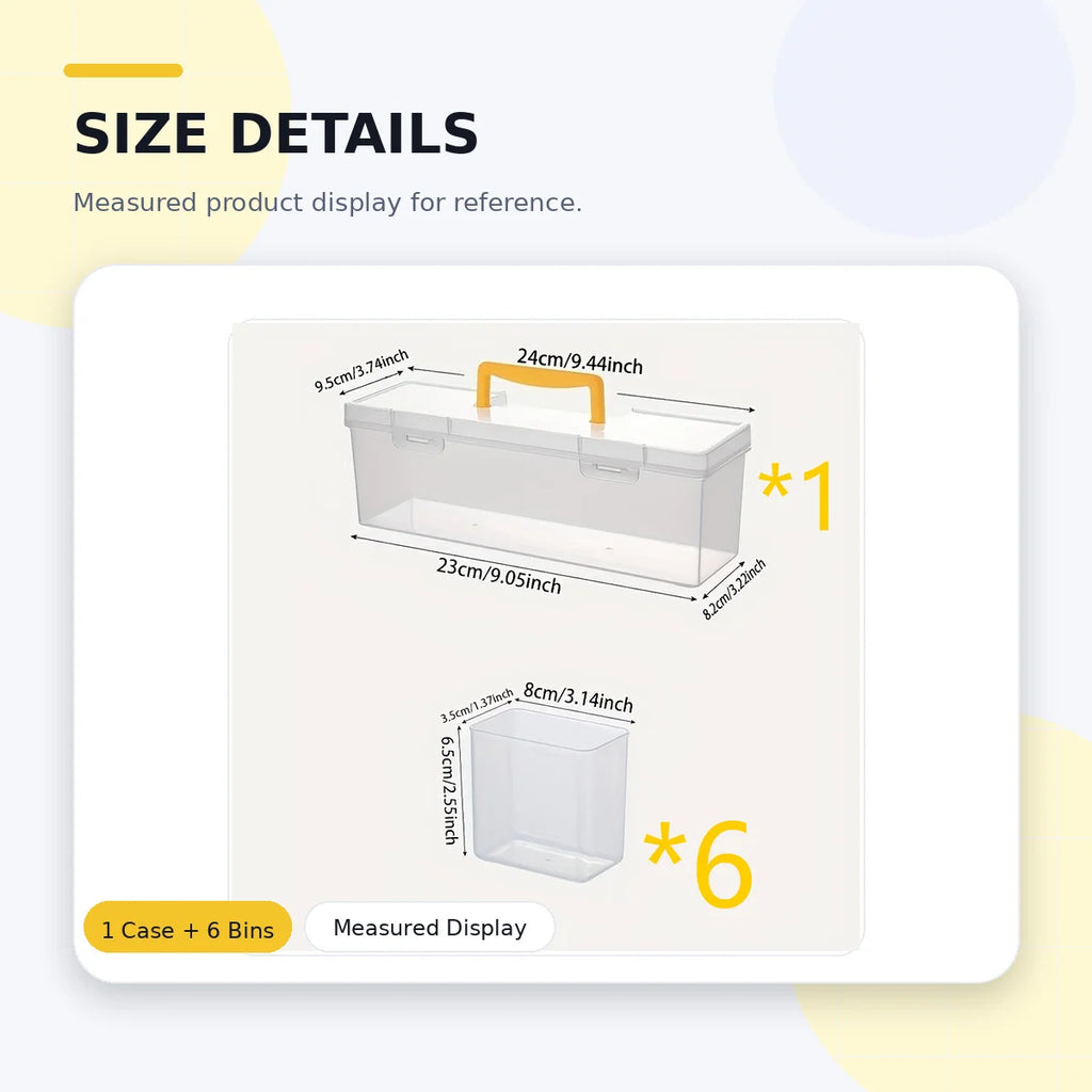 Portable Parts Organizer Box With Handle Clear Plastic Storage Case For Tools Screws Nuts Bolts Hardware Produce Bag Tote Oasis Select