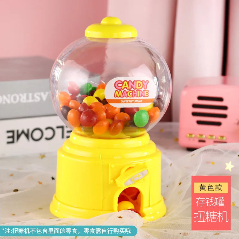 Plastic Candy Machine Cute Candy Dispenser Portable Bank Deposit Box Sweets Machine Nice Gift for Children Home Decor Oasis Select miudanji-yellow