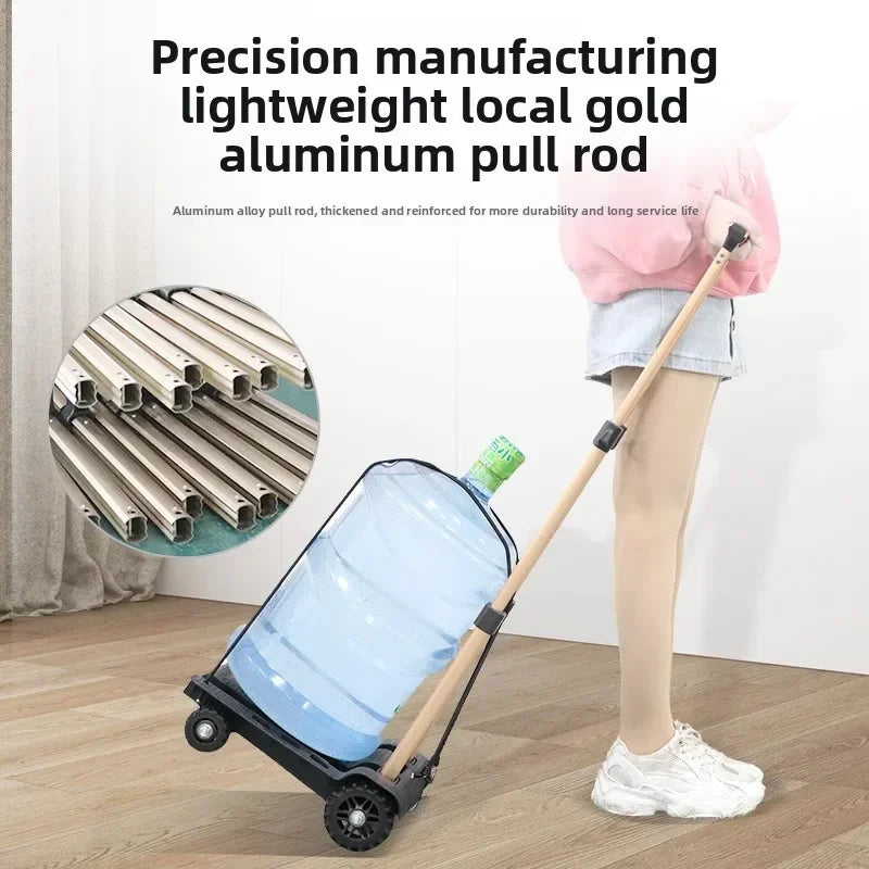 small pull-up cart, aluminum tie rod, luggage cart, hand-pulled cart, shopping grocery shopping cart with bag Durable Oasis Select