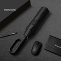 Automatic Umbrella 20 Ribs Extra Large Folding Strong Sunshade Double Umbrella for Men Women with Fully Opened Ring Buckle Oasis Select black 8K iron