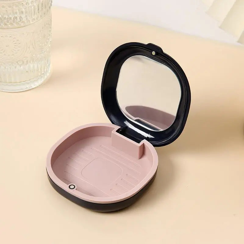 1pcs Retainer Box Magnetic Cover Fake Teeth Denture Storage Case Mouth Guard Aligner Braces Orthodontics Container Oral Hygiene Oasis Select Blue