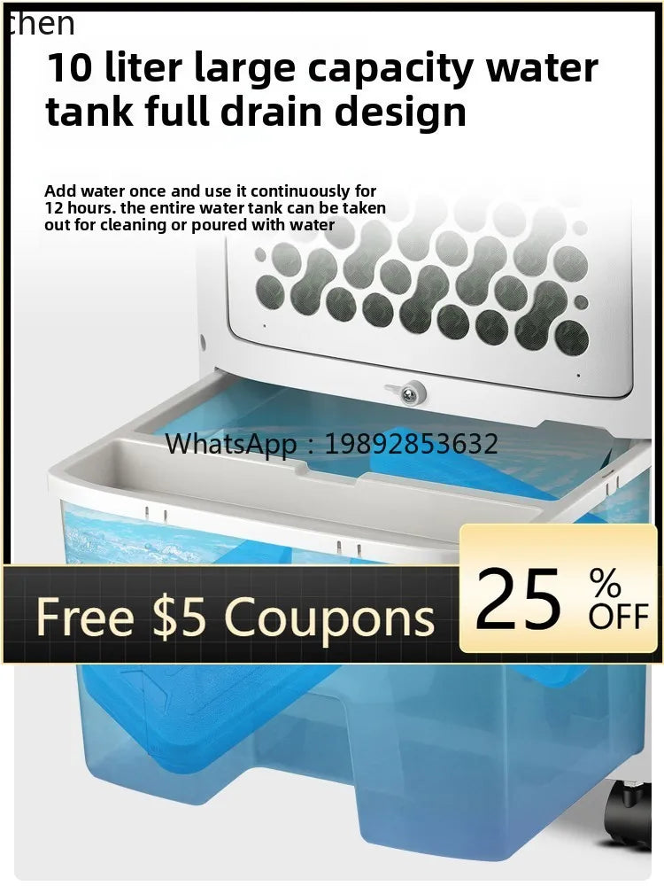 Mobile Water Cooler Air Fan – 7L Tank, Remote & Sleep Mode