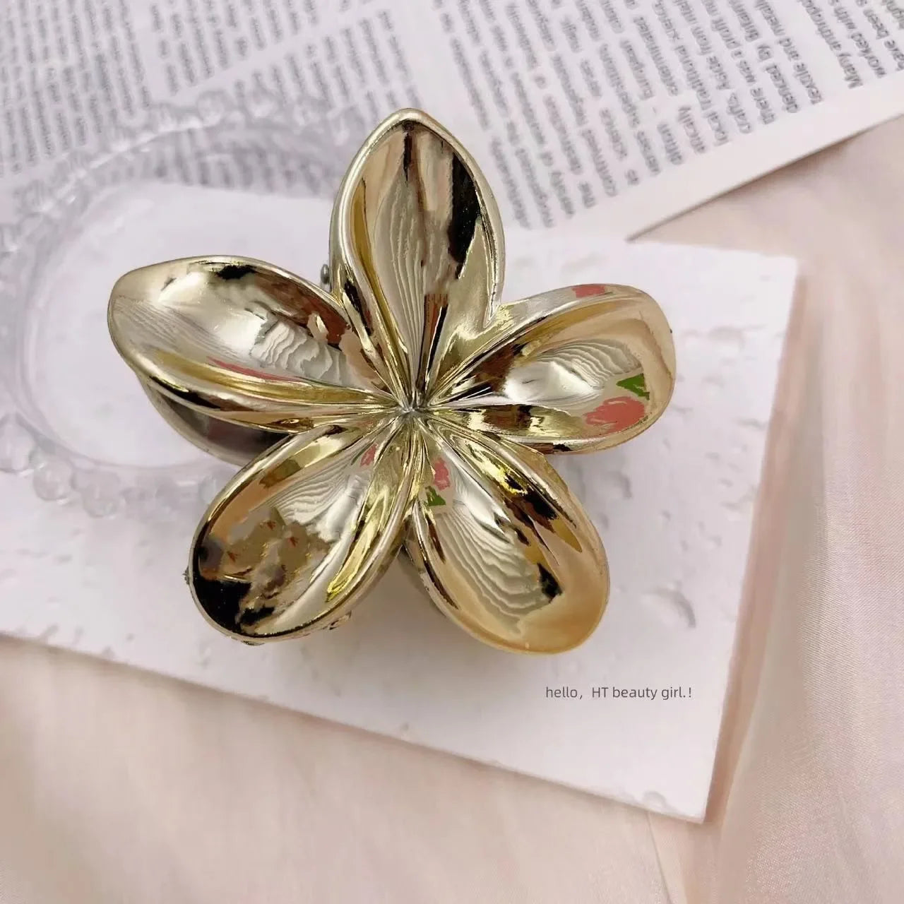1/2 Pcs Fashion Simple Shiny Egg Flower Hair Claws For Women Girls Party Hair Accessories Oasis Select
