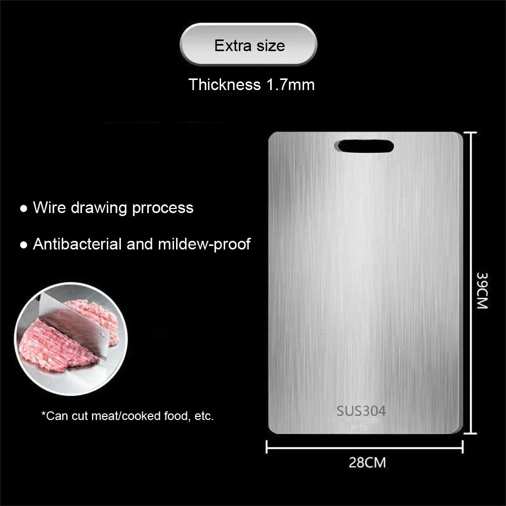 Stainless Steel Panel and Chopping Board Kitchen Household Thickened Double Sided Cutting Board Block Kneading Dough Board Oasis Select 39x28cm