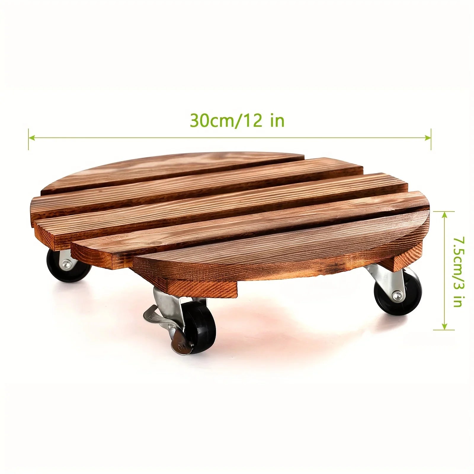 Rolling Plant Stand with Wheels, Heavy Duty Metal Round Flower Pot Holder, Lockable Casters for Indoor Outdoor Patio, Movable Oasis Select 30cm rotundity