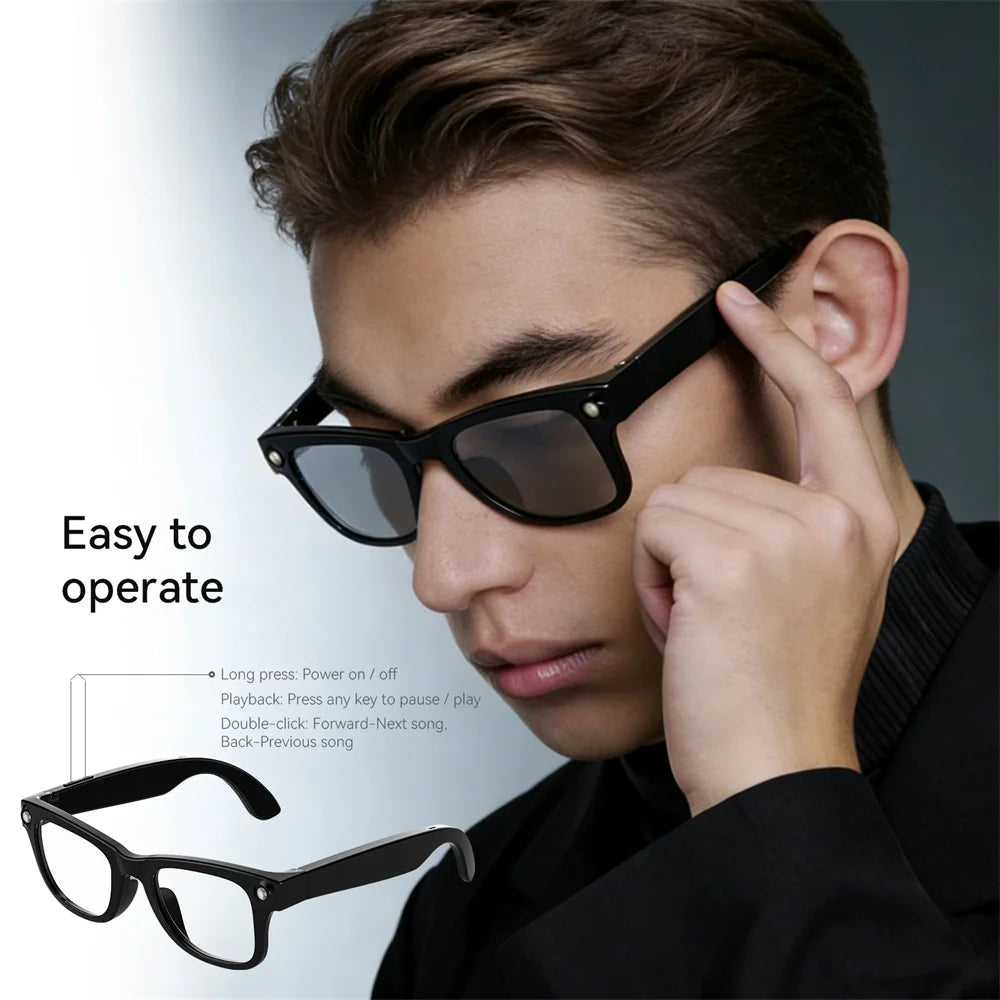 Flashlight Audio And Video Recording Eyeglasses Music HD Camera Smart Glasses For Women Men Simultaneous Translation Eyewear Oasis Select