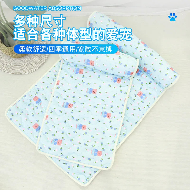 Summer Ice Silk Pillow Cool Pet Pad, Cat Cool Pad Pet Neck Protector, Ice Silk Cooling Cool Pad Suitable for Both Cats and Dogs Oasis Select