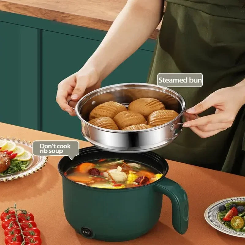 1.5L Mini Home Cooking Pot Multifunctional Rice Cooker Non Stick Pan Safety Material Potable Stockpot Utility Electrice Oasis Select