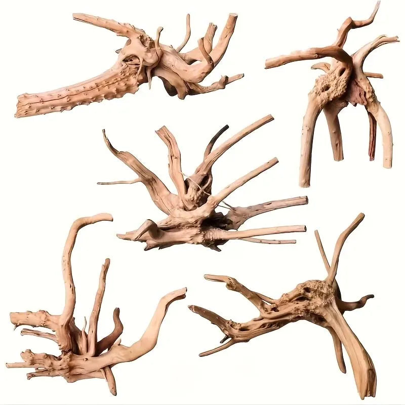 Set of 4 Natural Wood Roots – Aquarium Decor & Fish Tank Ornaments