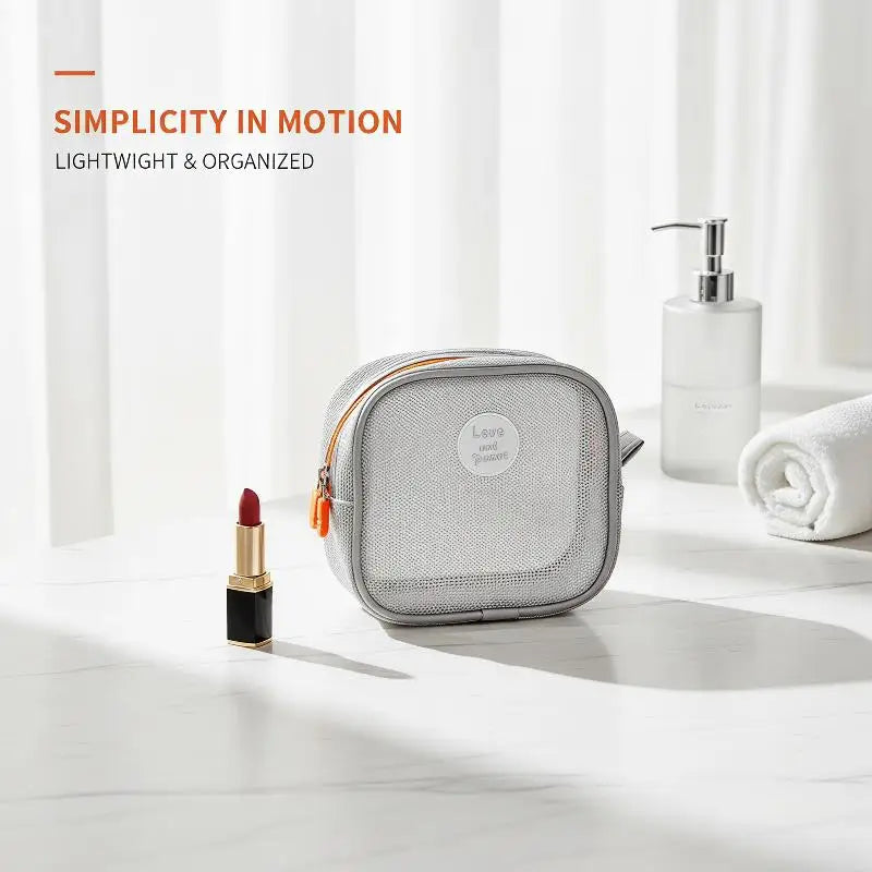 Portable Mesh Cosmetic Bag – Breathable Travel Makeup Pouch Mesh Cosmetic Bag Oasis Select