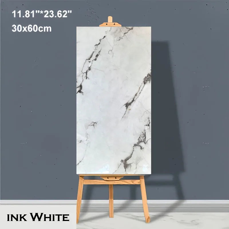 Moisture-proof Adhesive Wall Wallpaper Peel and Stick Wallpaper PVC Waterproof Wall Stickers Imitation Tile Pasting Bathroom Oasis Select D 60cmX30cm-20pcs