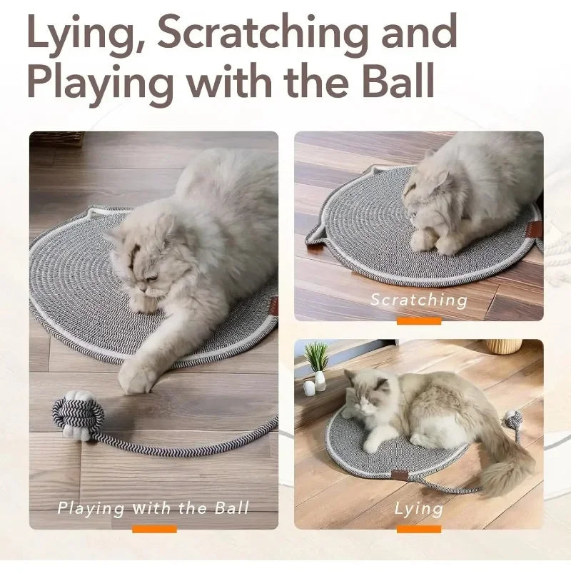 Multipurpose Cat Scratching Mat with Toy Ball Cat Bed Soft Wear-resistant Cat Bed Dog Mat Pet Sleeping Mat for All Seasons Oasis Select