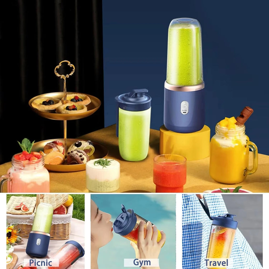 USB Personal Mini Juicer Cup Handheld Travel Blender Portable Single Double Cup for Water Bottles Oasis Select