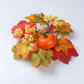 Pumpkin Pinecone Candlestick High-Quality Maple Leaf Candle Holder Wreath Circle Decoration Exquisite Harvest Festival Wreath Oasis Select Orange