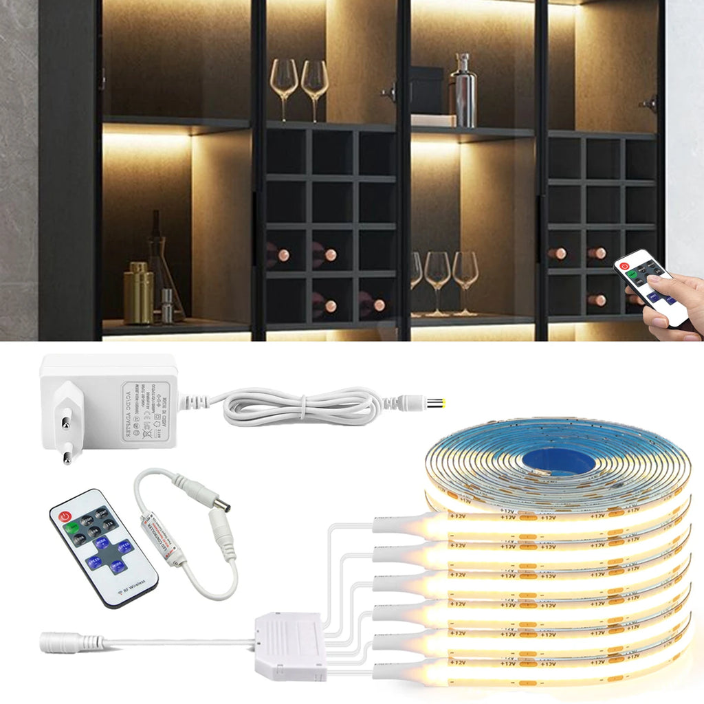 2-6PCS COB Tape for DIY Anime Character Collection Cabinets Wall Soundproof Panels,12V LED Strip with RF Remote Dimmable Swtich Oasis Select