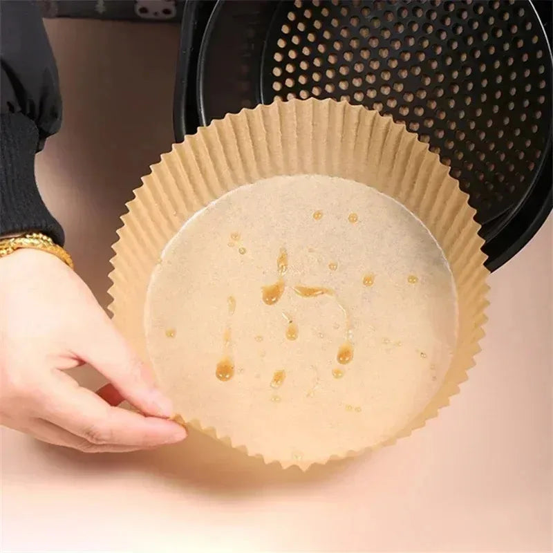 50/100/200Pcs Disposable Air Fryer Paper Oil Proof Waterproof Frying Paper Non-Stick Baking Paper For Kitchen Accessories Oasis Select