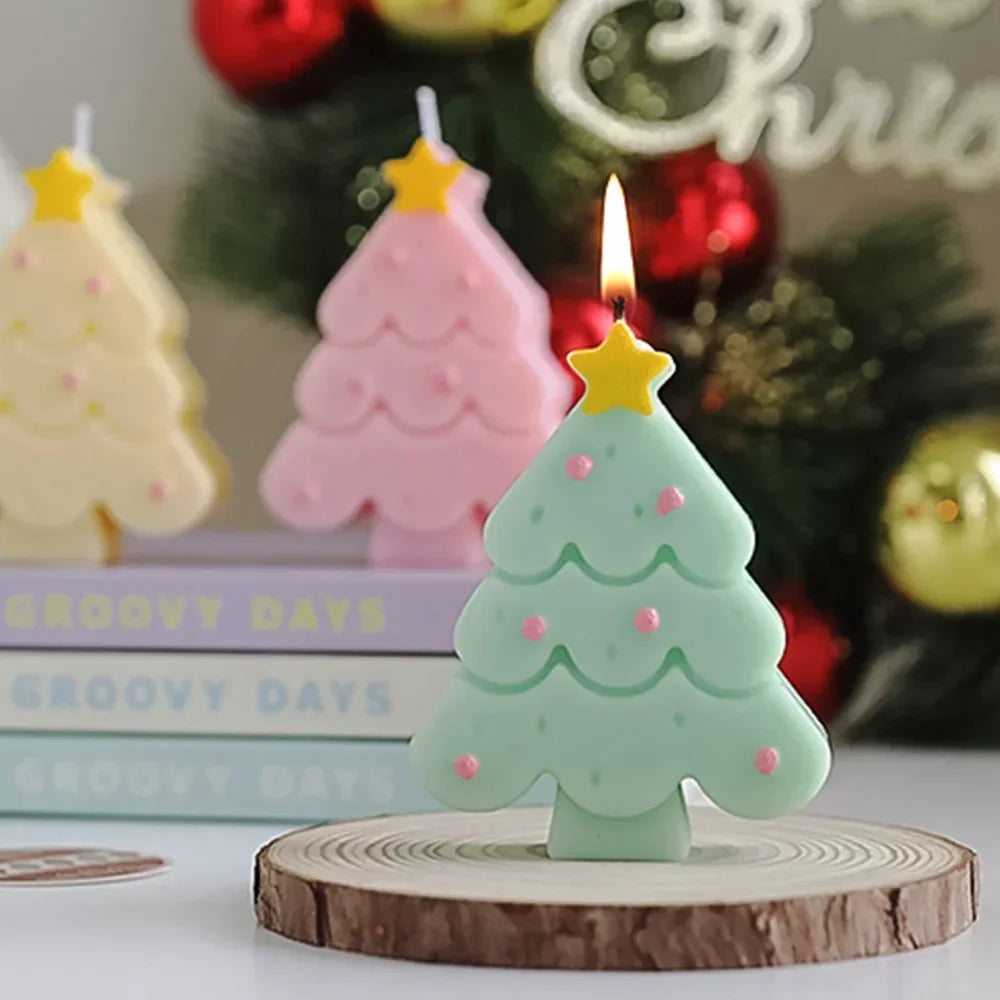 Christmas Scented Candle with Box Mini Christmas Tree Shape Fragrance Candle Home Decor Candle Gift for Friends Women Souvenir Oasis Select