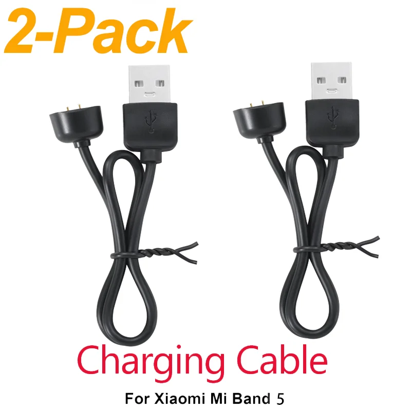 2-Pack USB Charger for Xiaomi Mi Band 5/6/7 & Amazfit Band 5 Smartwatch Charger Cable Oasis Select