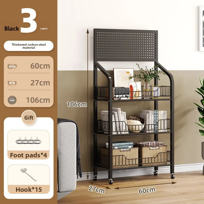 Multi-layer removable supermarket snack shelves cart convenience store checkout page home storage shelves Oasis Select 3-60CM black
