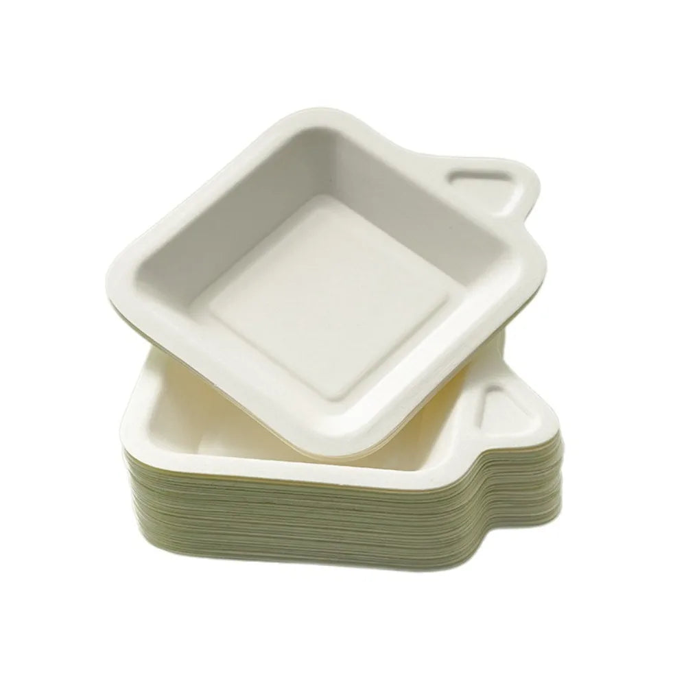 100-Pack Biodegradable Square Disposable Paper Plates | Eco Cake Disposable Paper Plates Oasis Select Style A