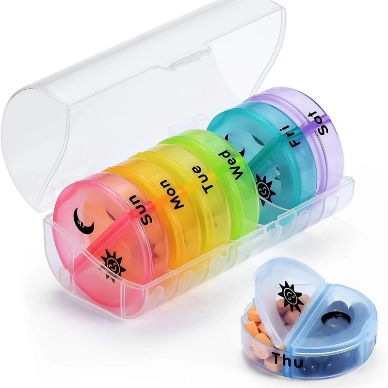 7-Day Pill Organizer – 21-Compartment Weekly Medicine Dispenser Weekly Pill Organizer Oasis Select white