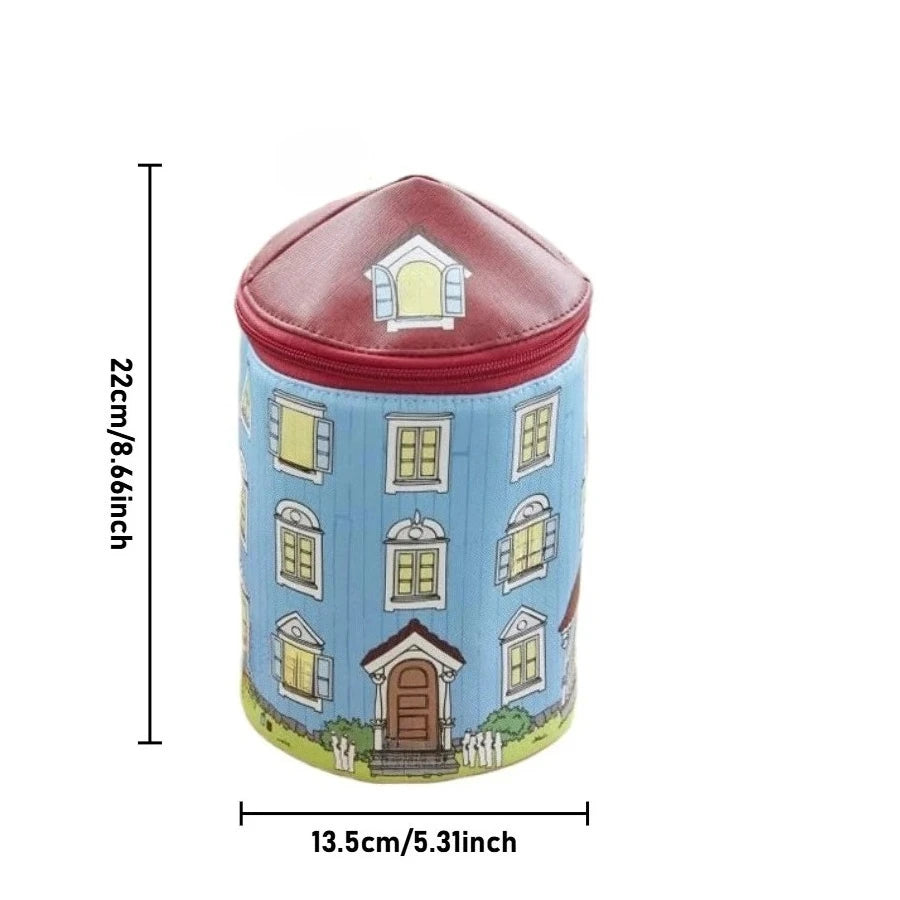 Storage Bag Magazine Style PU Leather Digital Printed House Design Large Capacity Travel Storage Makeup Bag Multifunctional Oasis Select