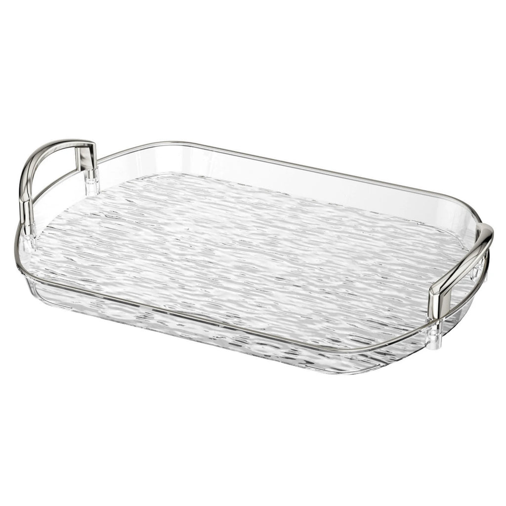 Clear Plastic Serving Tray with Dual Handles | Large Food Platter