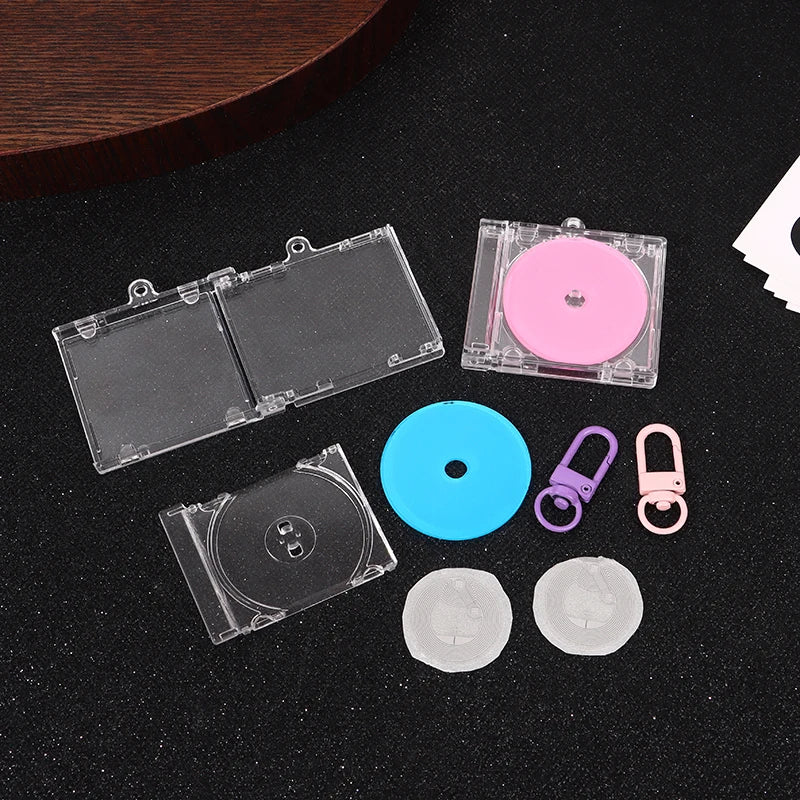DIY Mini CD Case Keychain Pendant | Blank Album Cover Charm DIY Keychain Charm Oasis Select