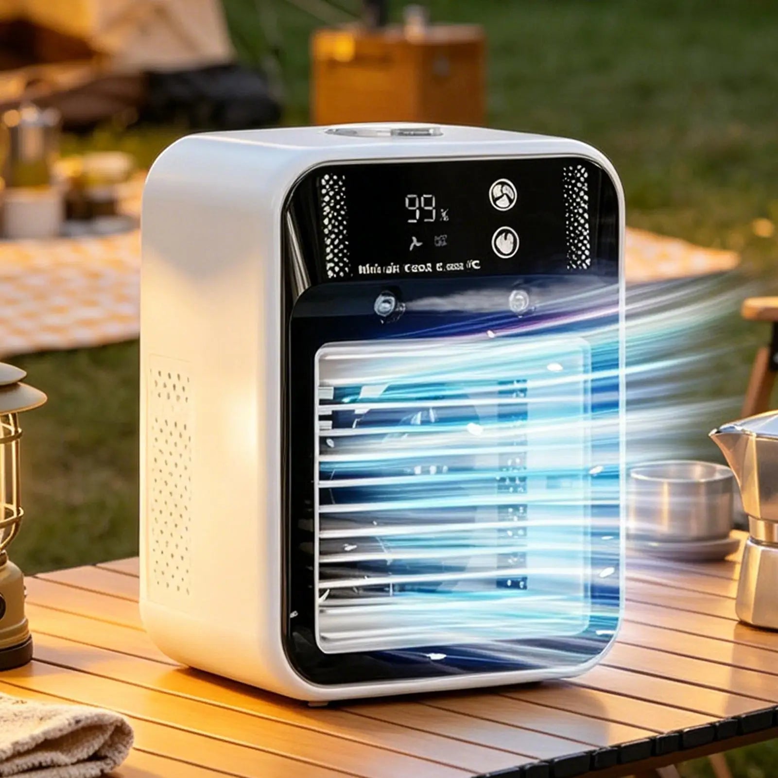 Air Cooler 2-Speeds Personal Cooling Mini Misting Ac 500ml Water Tank Portable Air Conditioner for Home Office Outdoor Car Oasis Select