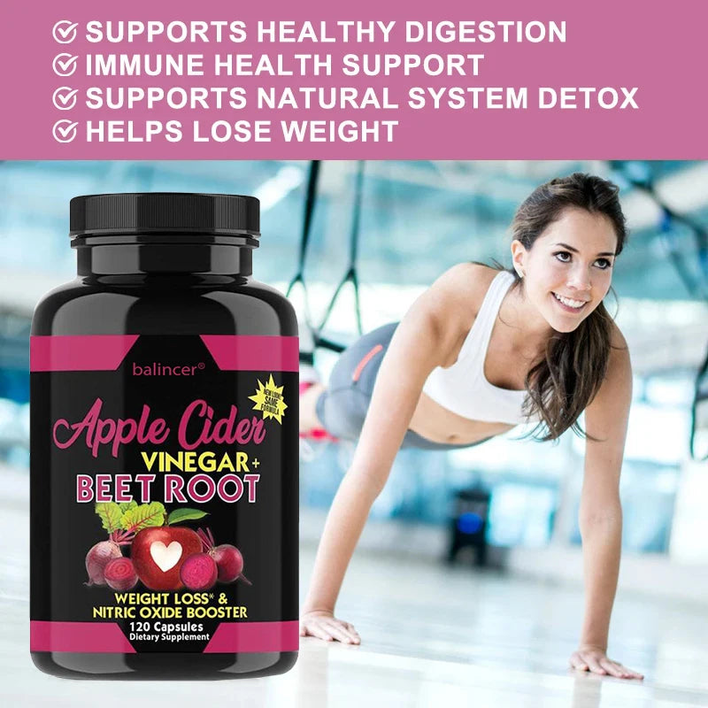 Beetroot & Apple Cider Vinegar Capsules | Immune, Detox & Weight Herbal Supplement Capsules Oasis Select