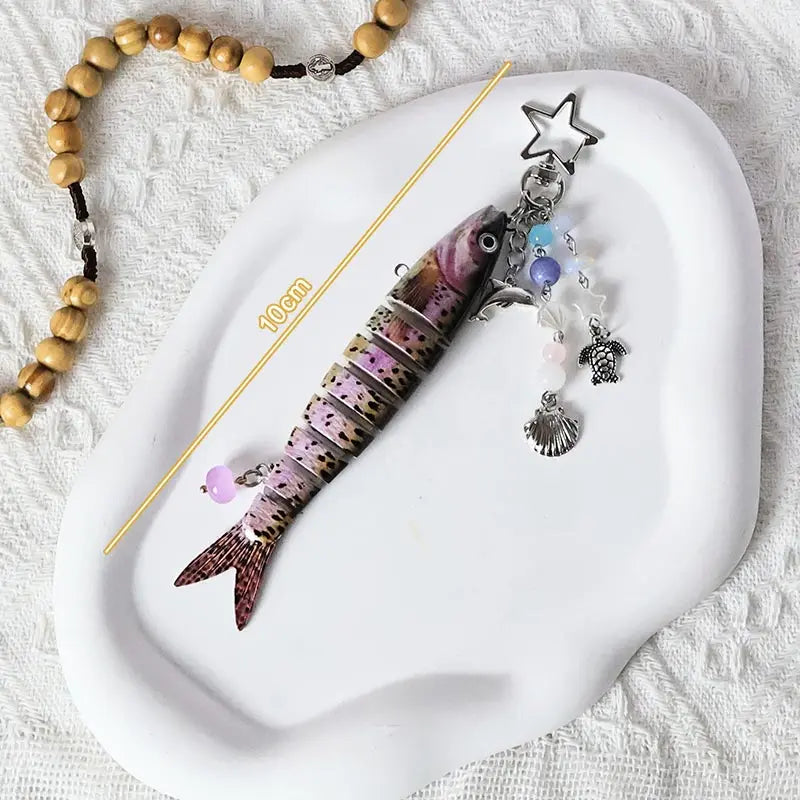 Handmade Fish Keychains Lovely Jewelry Artificial Fish Bait Swimbait Mobile Phone Lanyard Keychain For Men And Women Jewelry Oasis Select A2