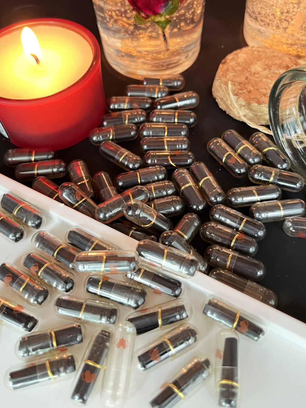 50pcs/Bottle Message Capsule Love Pills Rolled Paper Blank Notes Clear Wishing Bottle Capsule Pills Party Favorite Birthday Oasis Select