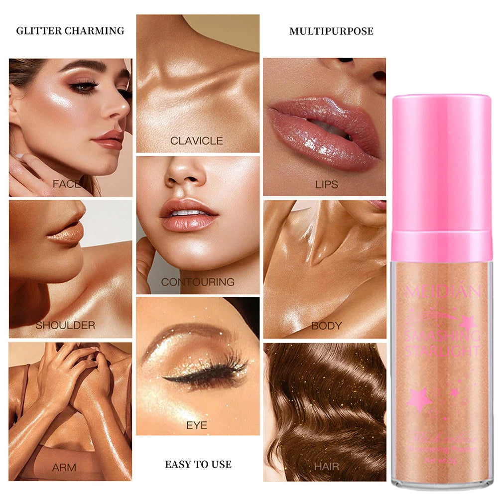 Waterproof Shimmer Highlighter Powder – Body & Hair Glow Shimmer Highlighter Powder Oasis Select