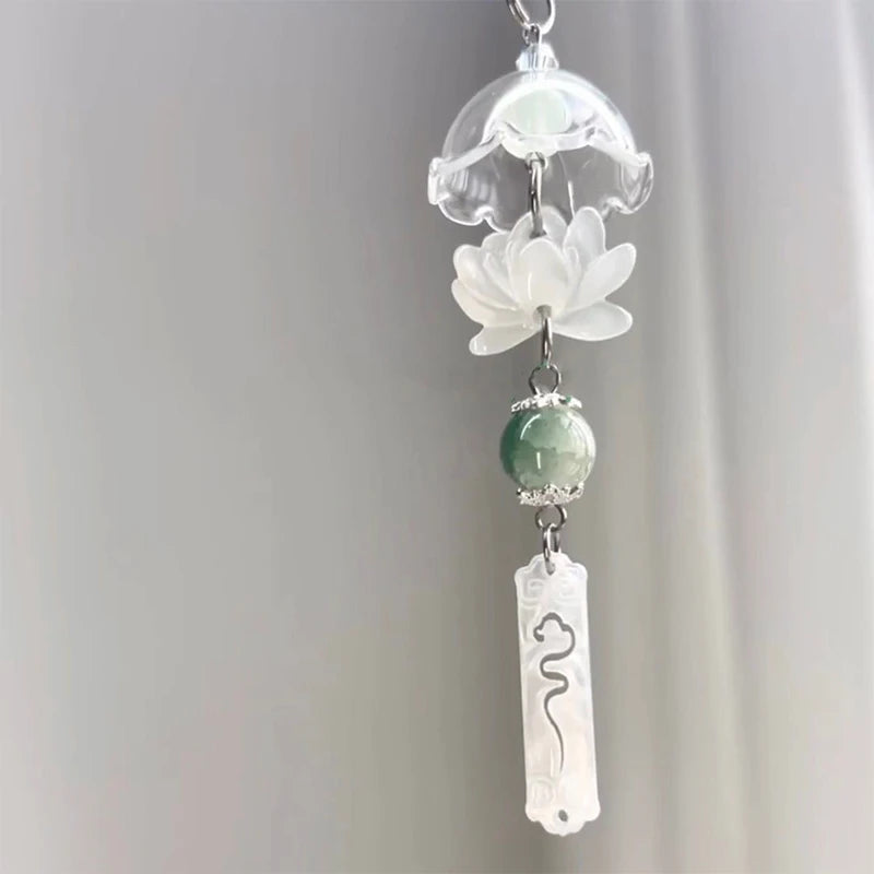 Transparent Keychain Cute Wind Chime Pendant Keyring Mobile Phone Lanyard Kawaii Bag Decorative Accessories Home Decorations Oasis Select A7