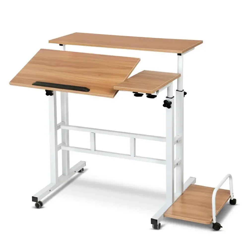 Multi-functional homeBedroom Lifting Computer Desk Multifunctional Table Movable Student Desk Oasis Select Light walnut