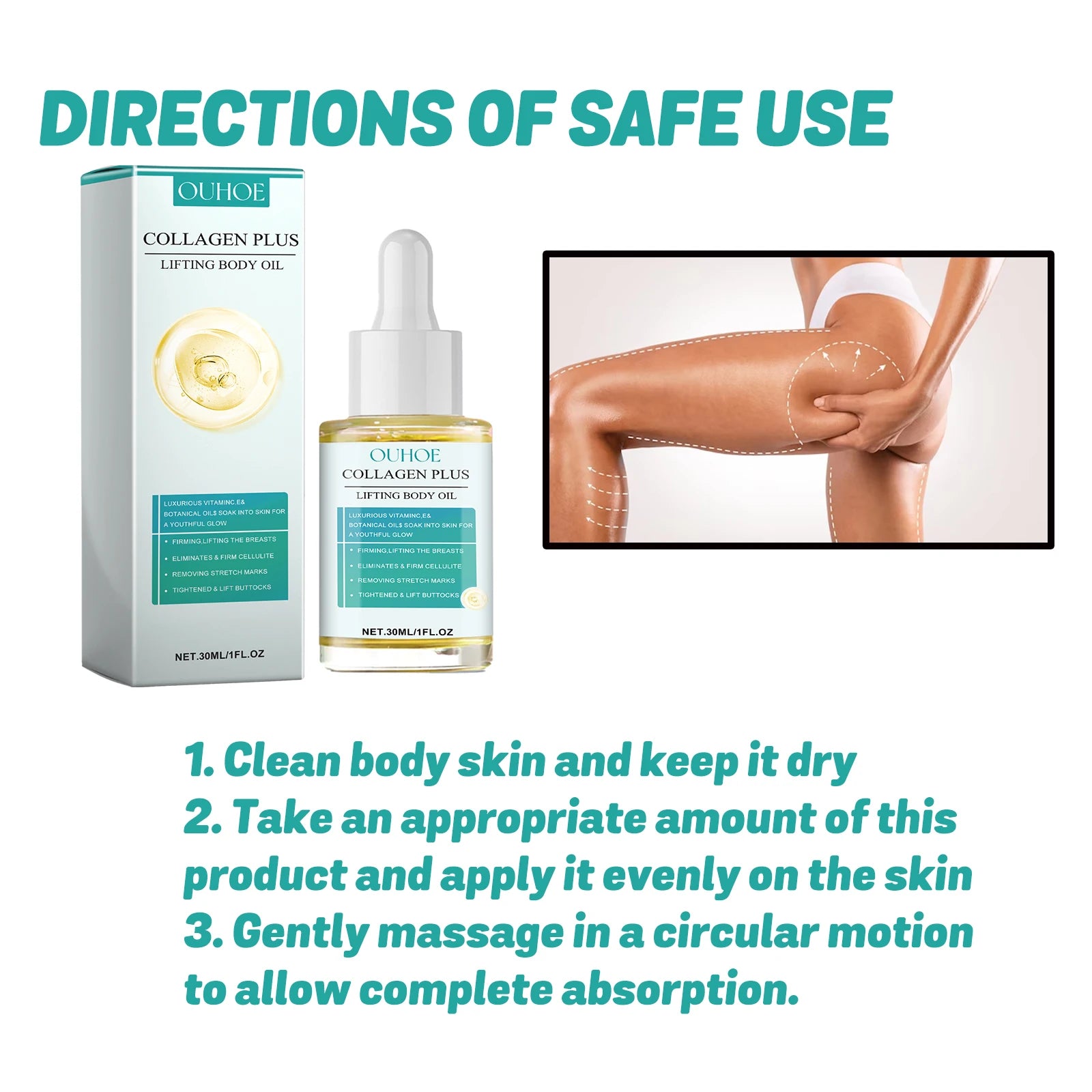Collagen Body Oil Lifting Firming Arms Belly Fat Buttocks Sculpting Moisturizing Reduce Fine Lines Wrinkles Skin Tightening Oil Oasis Select