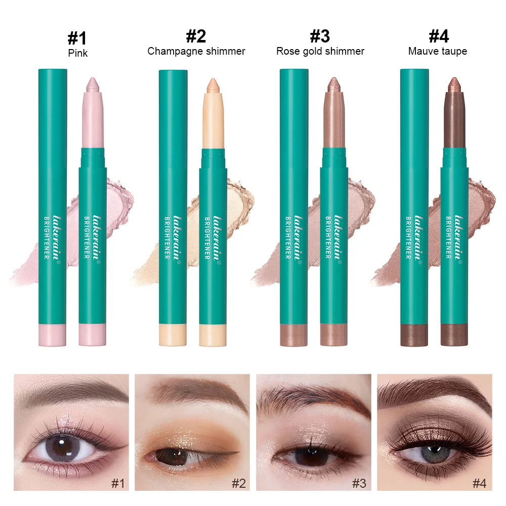 Eyeshadow Stick Brilliant Eye Brightener Waterproof Long-lasting Shining Creamy and Soft Texture Easy to Apply and Blend Makeup Oasis Select 4color1set