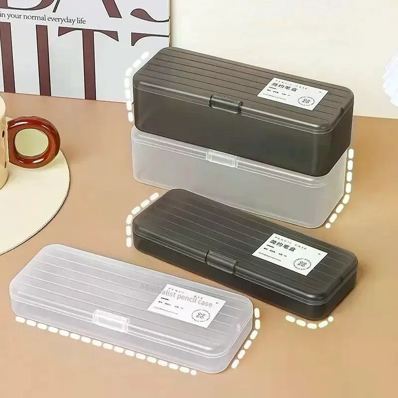 Multi-functional Plastic Storage Box Large-capacity Transparent Pen Box Stackable Pencil Case Gift Oasis Select