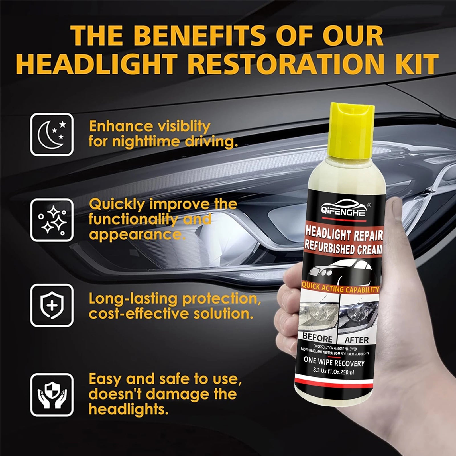 Headlight Restoration Kit – Anti-Yellowing UV Protective Coating Headlight Restoration Kit Oasis Select