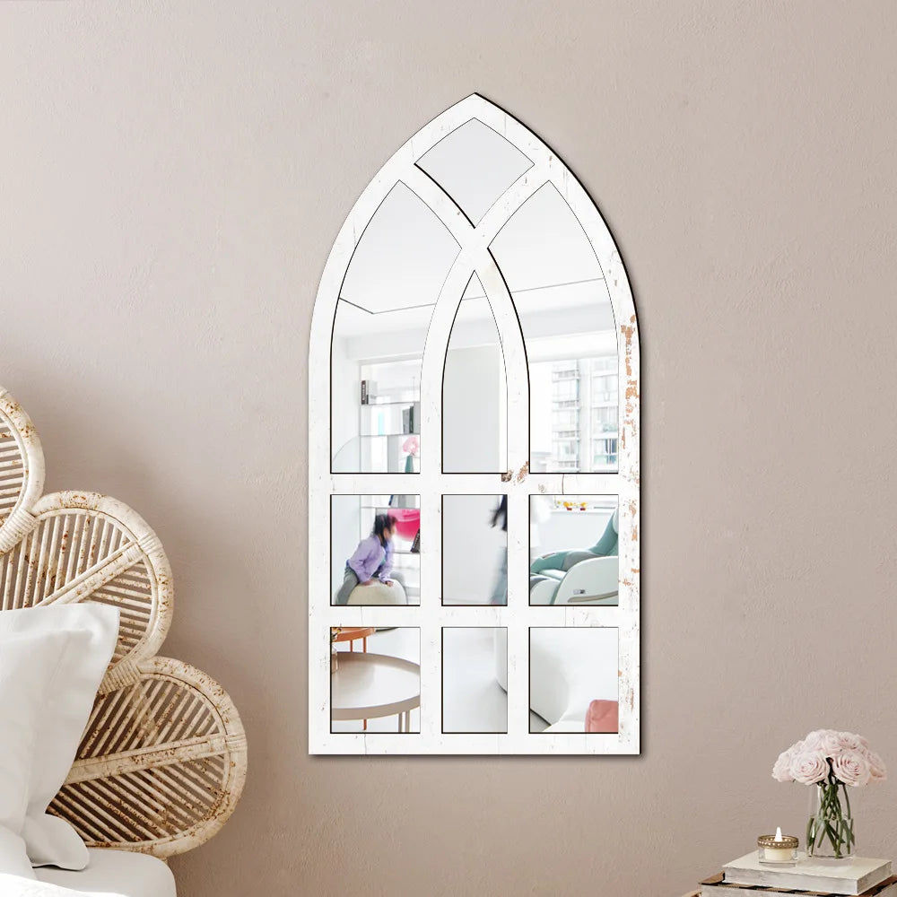 Wood Acrylic Mirror Paste False Window Living Room Bedroom Study