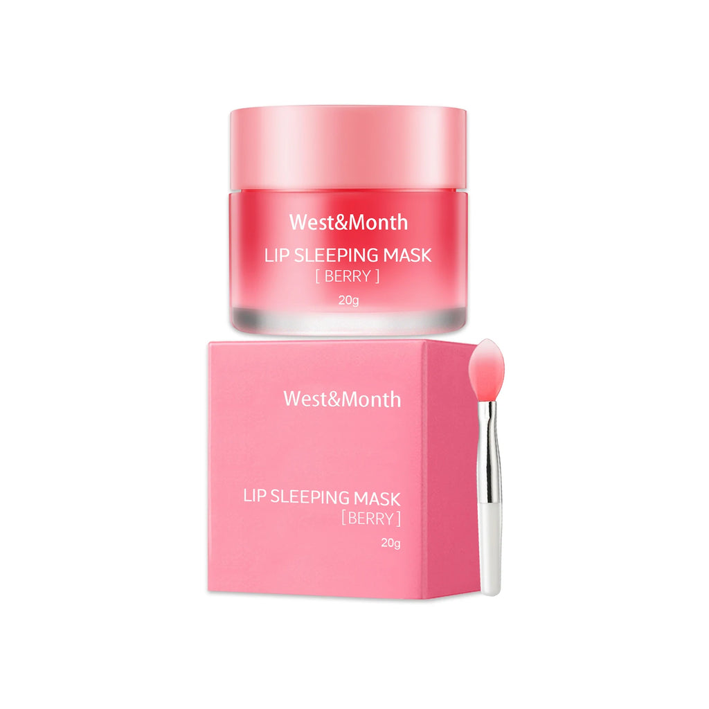 WEST MONTH Berry Lip Sleeping Mask – Moisturizing Lip Balm 20g Lip Sleeping Mask Oasis Select 20g with brush