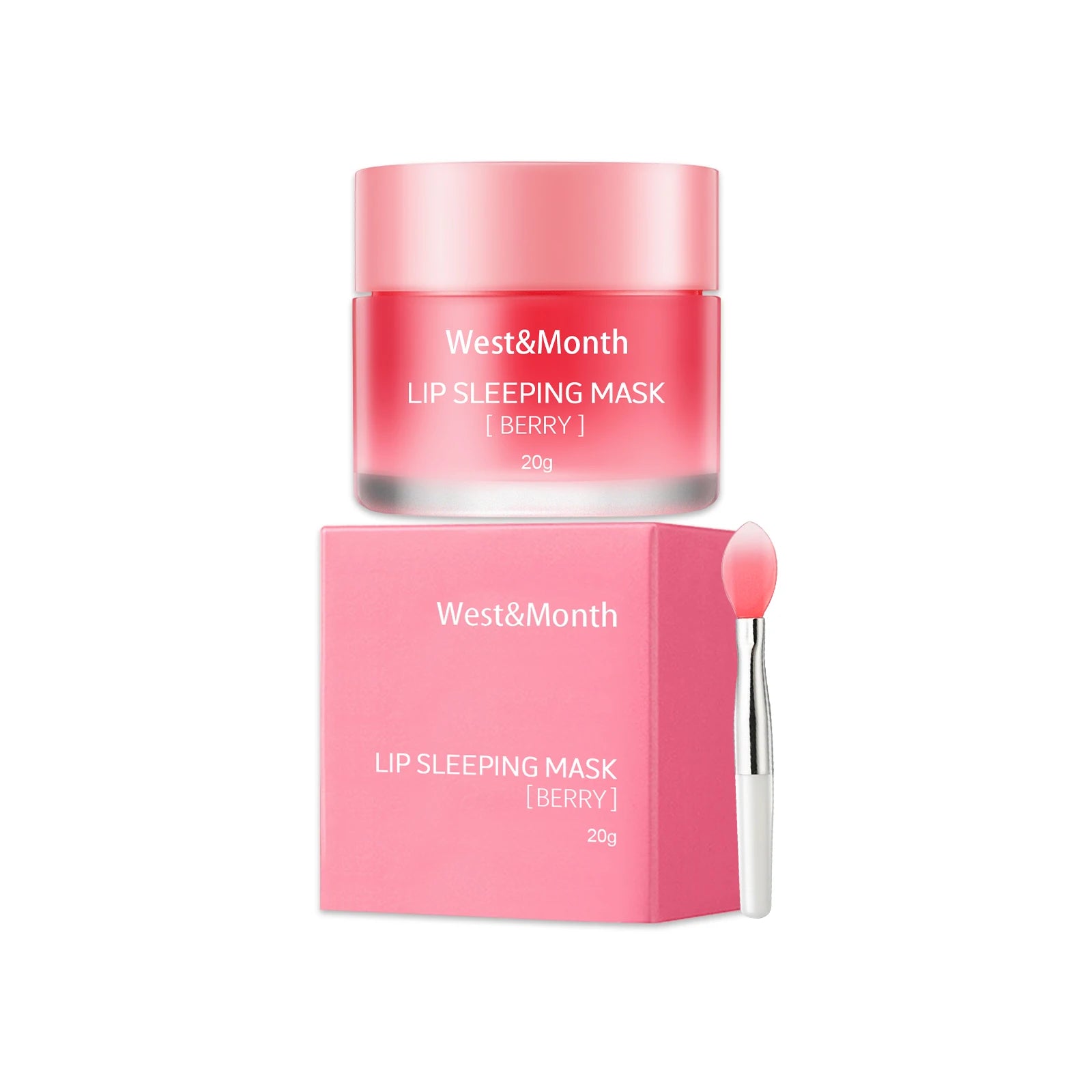 WEST MONTH Berry Lip Sleeping Mask – Moisturizing Lip Balm 20g Lip Sleeping Mask Oasis Select 20g with brush